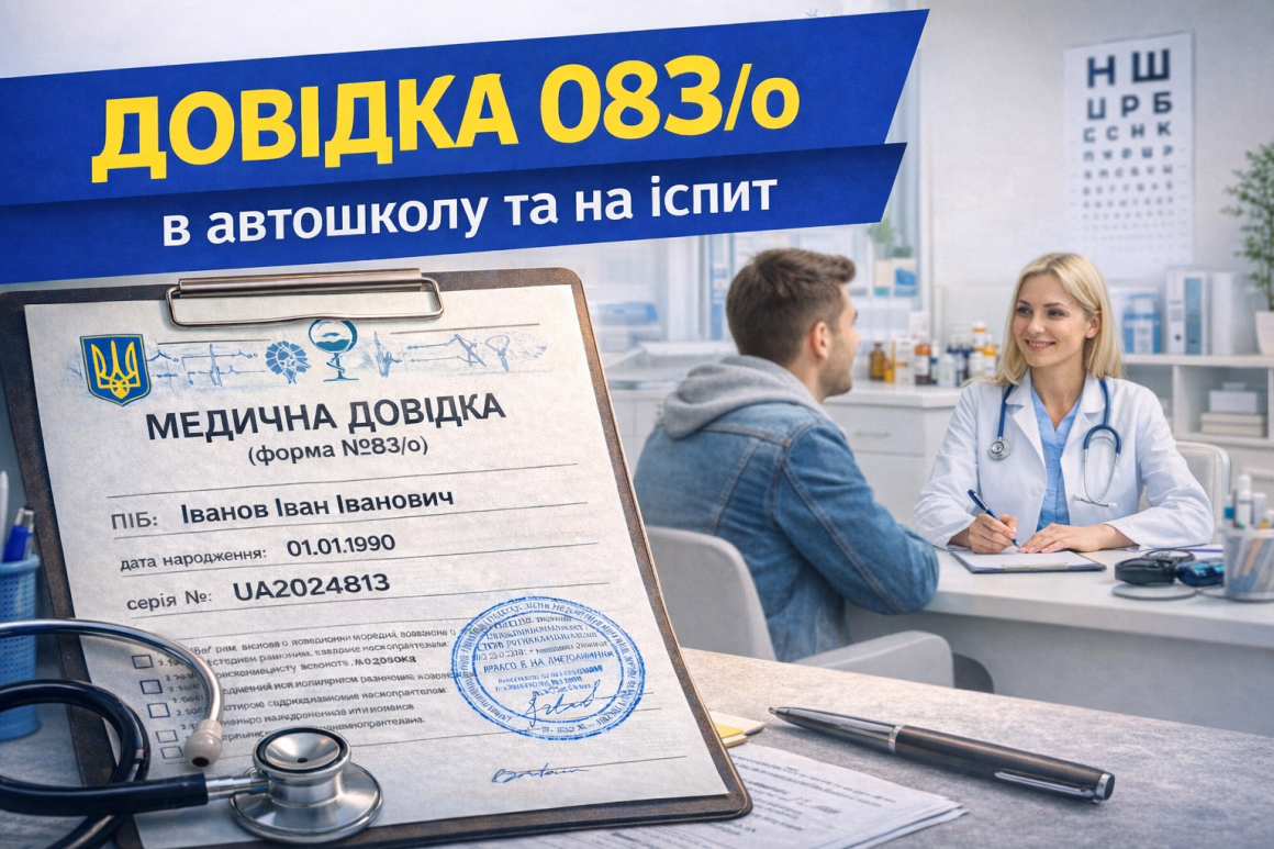 Медична довідка для водія (форма 083/о): хто зобов’язаний проходити, як отримати та скільки діє у 2026 році Медична довідка для водія (форма 083/о): хто зобов’язаний проходити, як отримати та скільки діє у 2026 році
