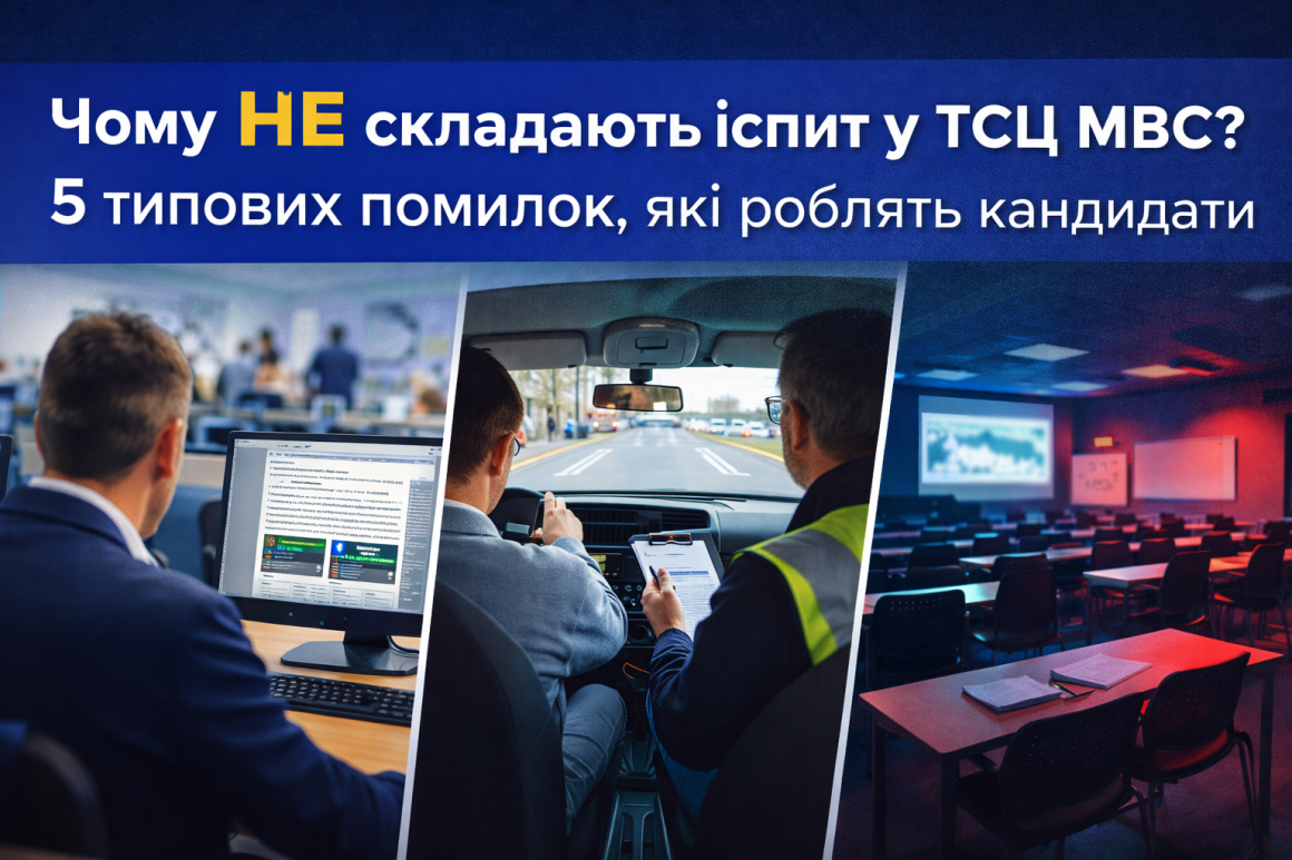 Теоретичний та практичний іспит у ТСЦ МВС Харкова: типові помилки та як скласти з першого разу Теоретичний та практичний іспит у ТСЦ МВС Харкова: типові помилки та як скласти з першого разу