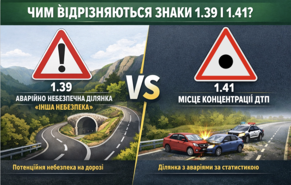 Чим відрізняються знаки 1.39 і 1.41: пояснення для водіїв Чим відрізняються знаки 1.39 і 1.41: пояснення для водіїв