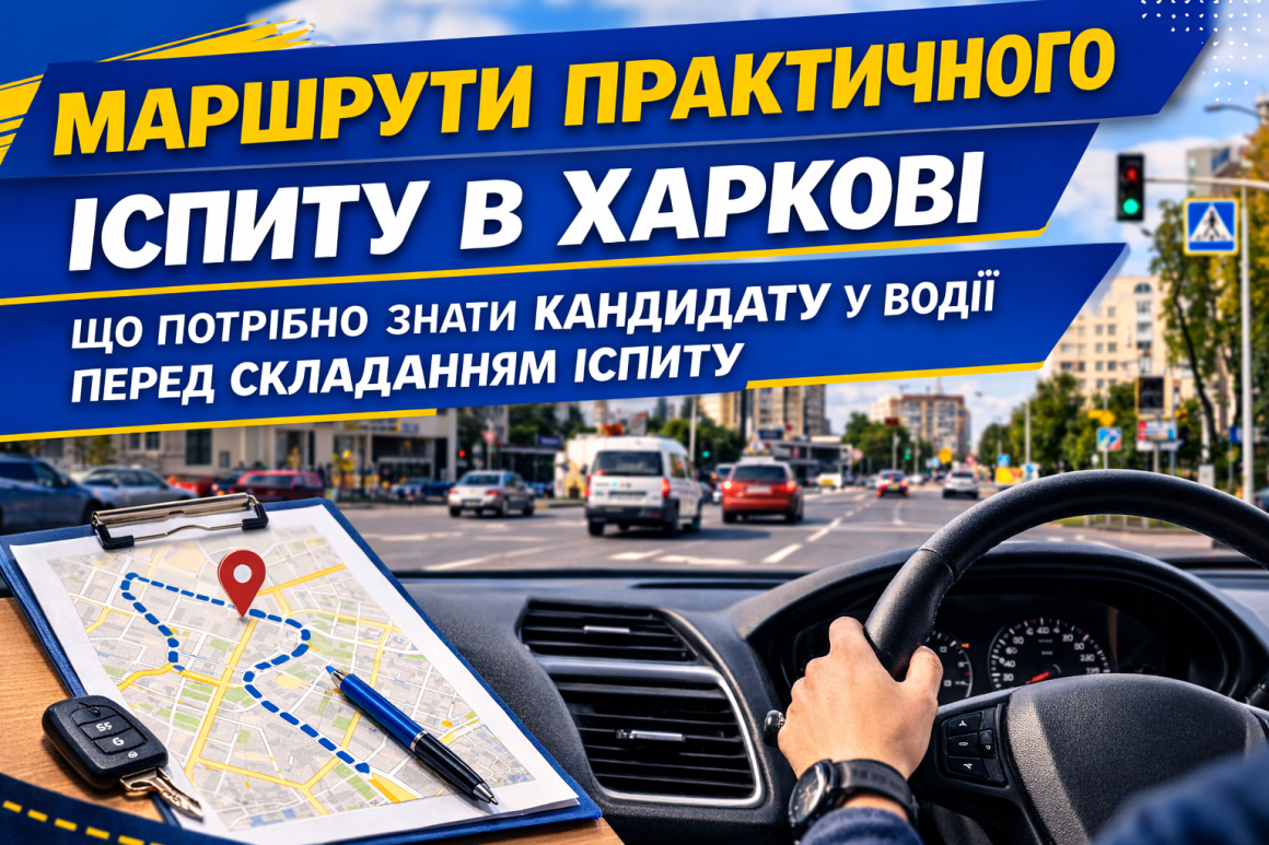 Маршрути практичного іспиту в Харкові: як проходить іспит та що оцінює екзаменатор Маршрути практичного іспиту в Харкові: як проходить іспит та що оцінює екзаменатор